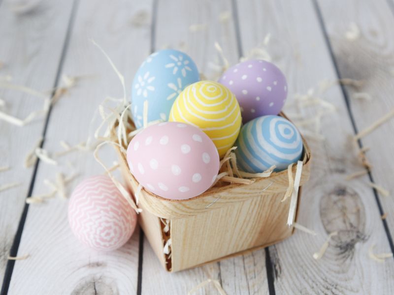 Easter Eggs And Basket